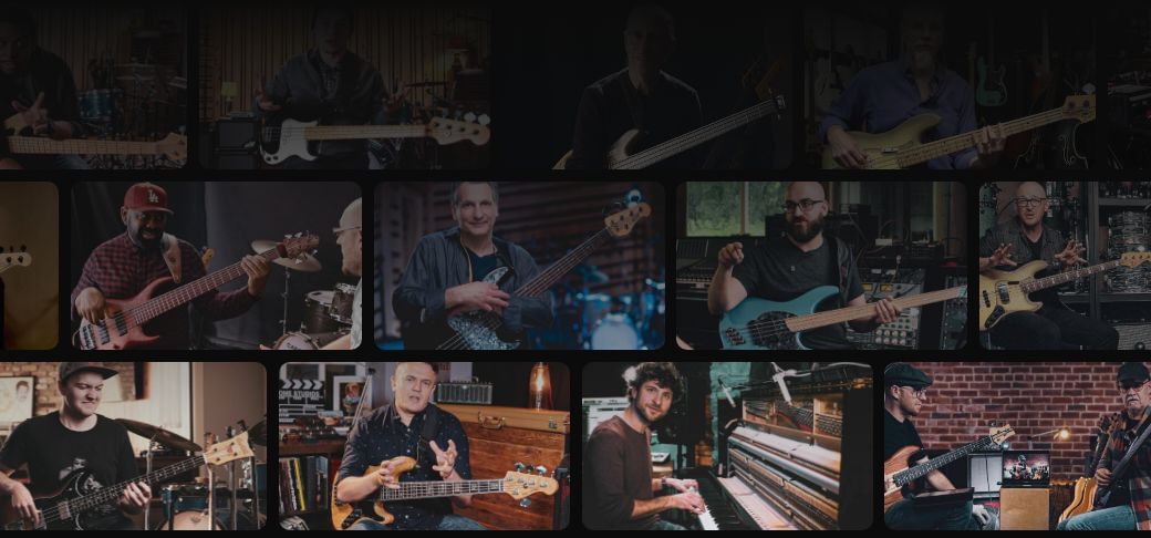 Many stills from courses arranged in a grid